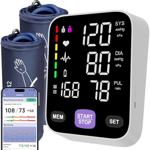 Andesfit Automatic Bluetooth Blood Pressure Monitor - Home Use with 17