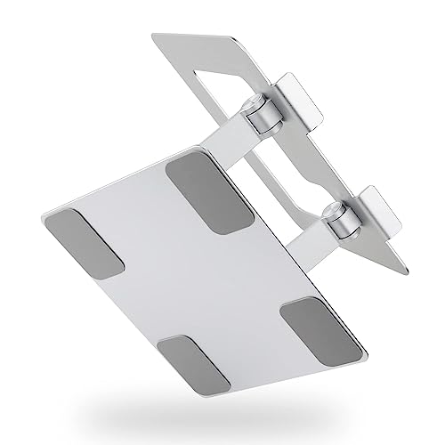 Amazon Basics Sturdy and Portable Ergonomic Laptop Stand for Desk, Height Adjustable Riser with Ventilated Cooling, Foldable, Fits all Laptops up to 17.3 Inch, Silver, 10 x 8.7 x 6 in - Image 4