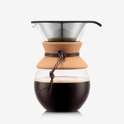 Bodum 34oz Pour Over Coffee Maker, High-Heat Borosilicate Glass with ...