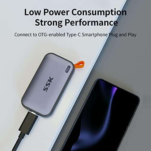 SSK Portable SSD 500GB External Solid State Drives, up to 1050MB/s USB C SSD External Hard Drive USB 3.2 Gen2 for iPhone 15/Pro, Windows, Mac, Android Phones and Tablets - Image 3