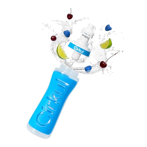 Cirkul 22oz. Blue Plastic Grip Squeeze Water Bottle & Sport ...
