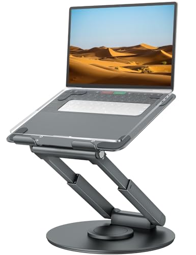 tounee Telescopic Laptop Stand for Desk with 360° Swivel Base, ...