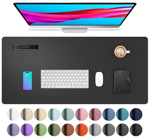 Aothia Leather Office Desk Pad Protector, Non-Slip PU Leather Desk ...