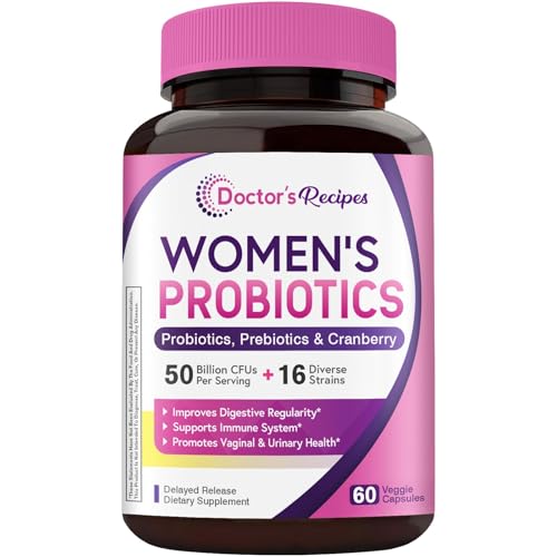 Doctor's Recipes Women's Probiotic, 60 Caps 50 Billion CFU 16 ...