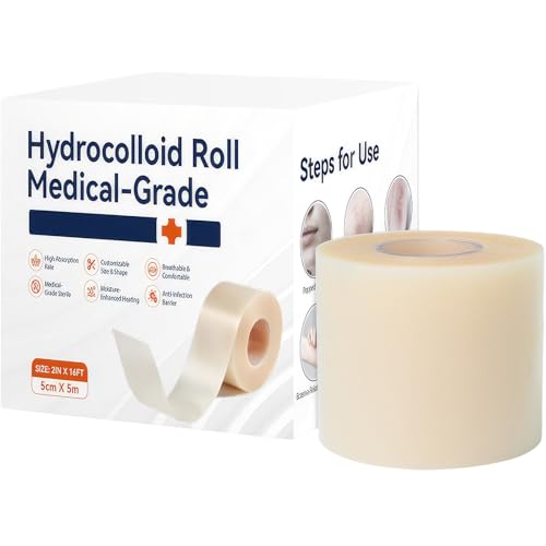 Caslynor Hydrocolloid Roll 5cm x 5M, Pimple Patch Brufoli Ritagliabile, ...