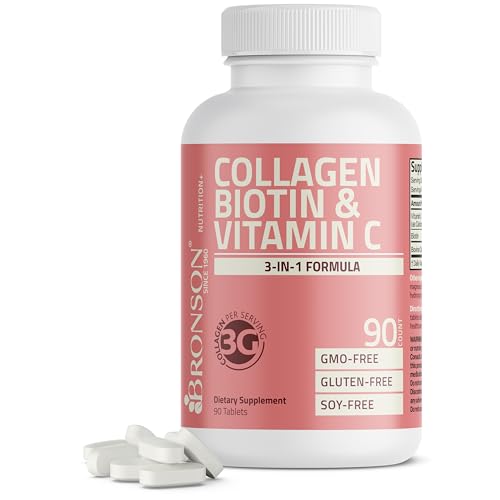 Bronson Collagen Peptides 3000mg (per Serving) with Biotin & Vitamin ...