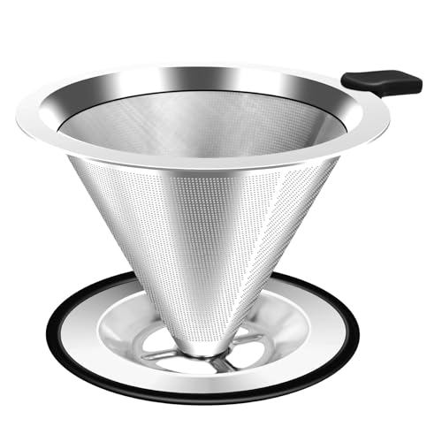 Pour Over Coffee Dripper, Stainless Steel Coffee Filter, Paperless Reusable ...