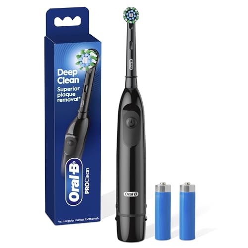 Oral-B Pro 100 CrossAction, Battery Powered Toothbrush, Black, 1 Count ...