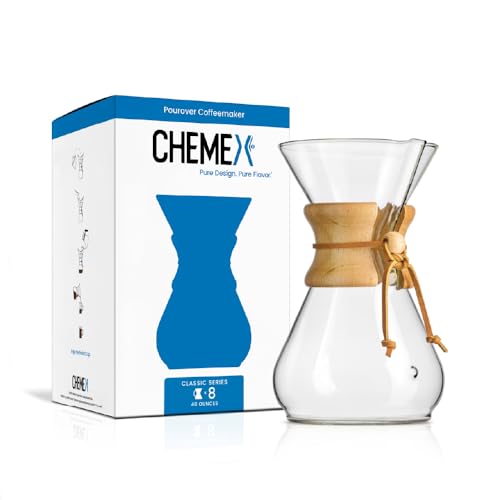 Chemex Pour-Over Glass Coffeemaker - Classic Series - 8-Cup - ...