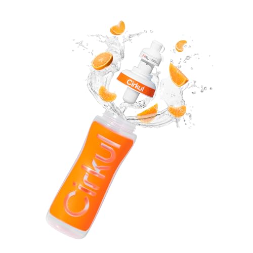 Cirkul 22oz. Orange Plastic Grip Squeeze Water Bottle & Sport ...