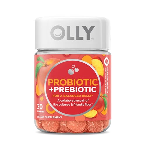 OLLY Probiotic + Prebiotic Gummy, Digestive Support and Gut Health, ...