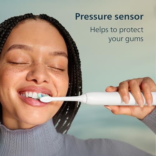 Philips Sonicare 4100 Series Electric Toothbrush - Sonic Toothbrush with Advanced Sonic Technology, Pressure Sensor, Two Intensity Settings, Smartimer & Quadpacer, White, Model HX3681/23 - Image 5